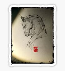 horse pencil sketch psdelux Sticker