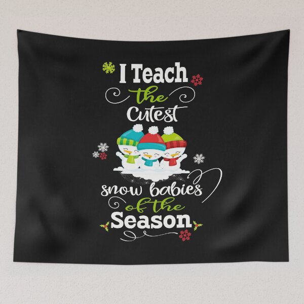 Aperçu de l'œuvre Cadeau de Noël pour professeur J'enseigne les bébés de neige les plus mignons de la saison créée et vendue par Sapphire Star.