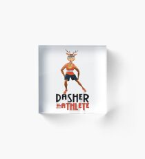 Dasher the Athlete Santa's Reindeer Acrylic Block