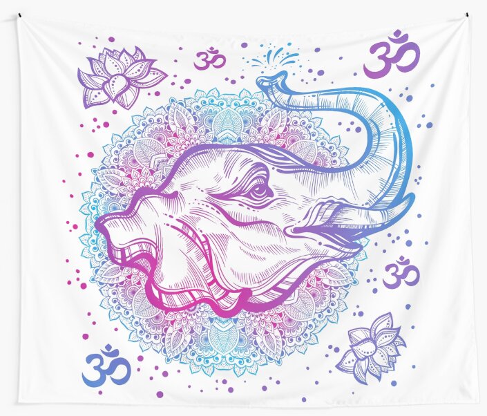 "Spiritual Elephant" Wall Tapestries by christineiris Redbubble