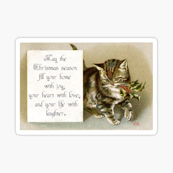 Item preview, Victorian Christmas Kitten designed and sold by forgottenbeauty.