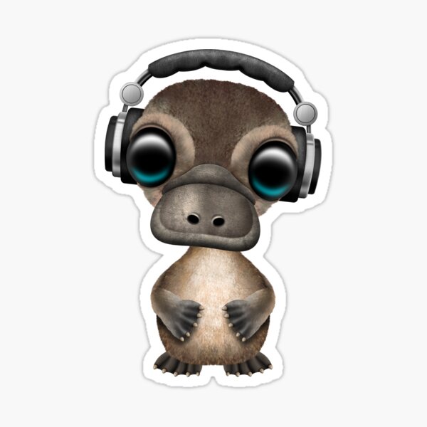 Item preview, Cute Baby Platypus Deejay Wearing Headphones designed and sold by JeffBartels.