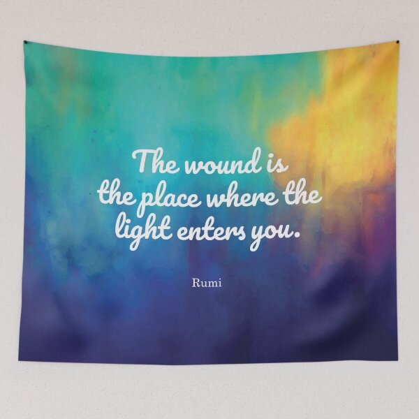 Item preview, The wound is the place where the Light enters you, Rumi quote designed and sold by StudioCitrine.