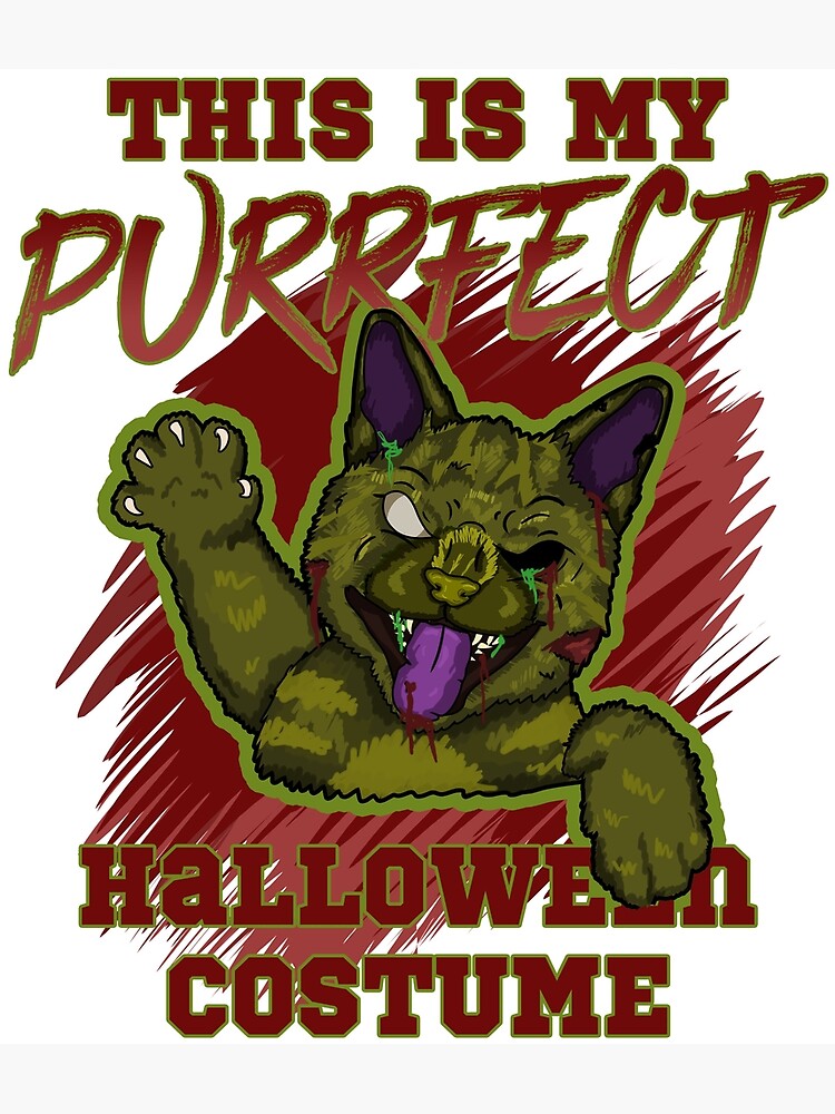 Zombie Cat Purrfect Halloween Costume Idea Punny Shirt