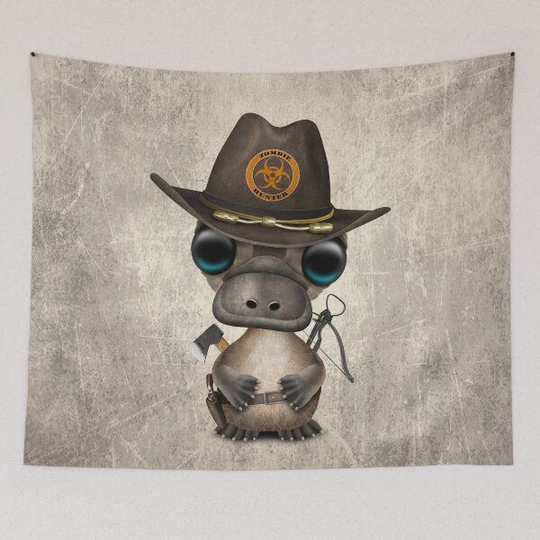 Item preview, Baby Platypus Zombie Hunter designed and sold by JeffBartels.