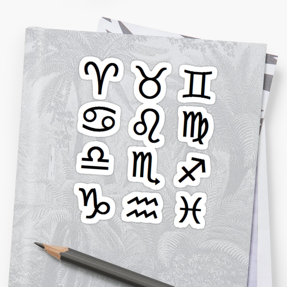 zodiac sign set sticker by phantastique redbubble