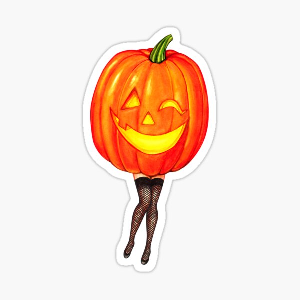 Pumpkin Pin-Up Sticker