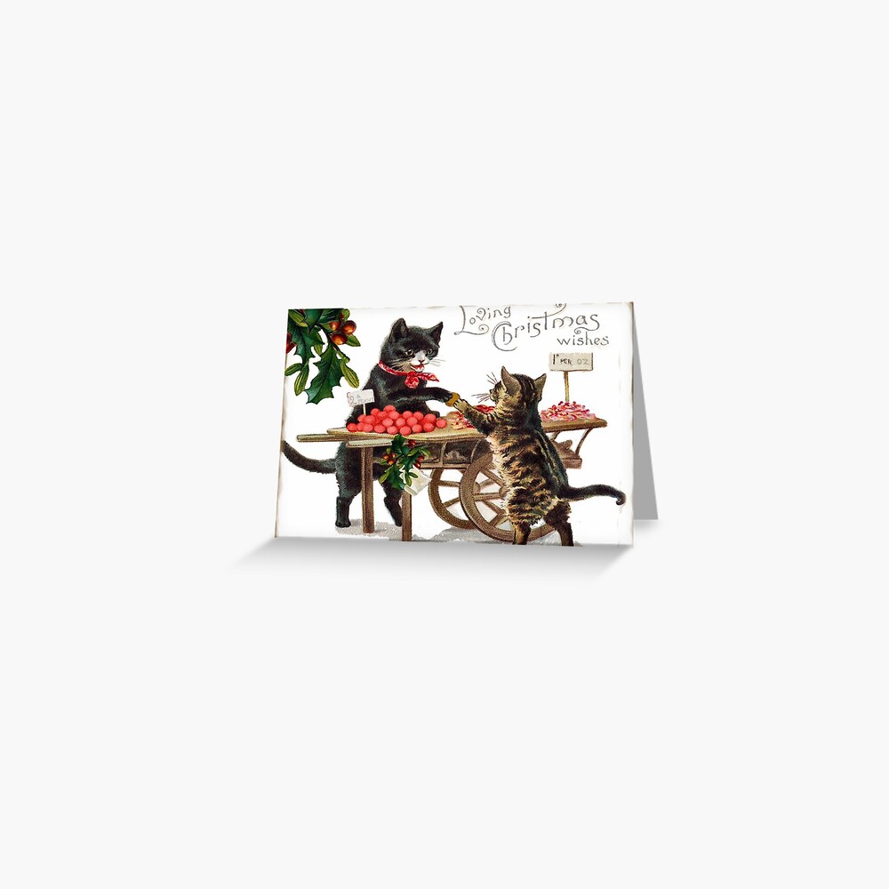 Gatos victorianos de navidad Tarjetas de felicitación