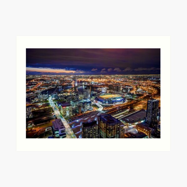 Melbourne at Night Art Print