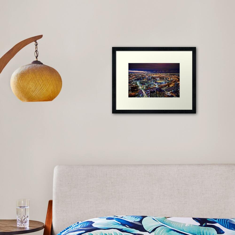 Melbourne at Night Framed Art Print