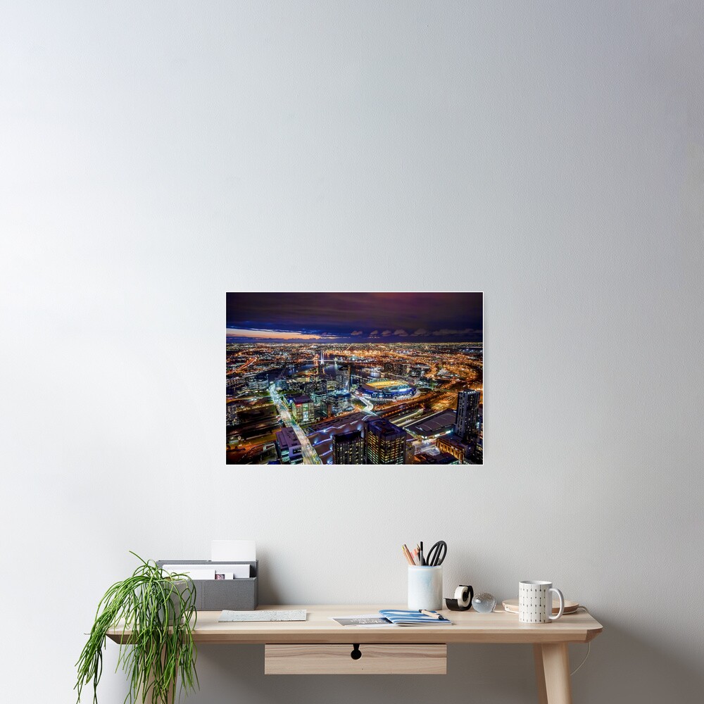 Melbourne at Night Poster