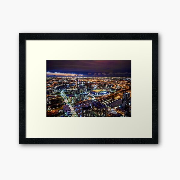 Melbourne at Night Framed Art Print