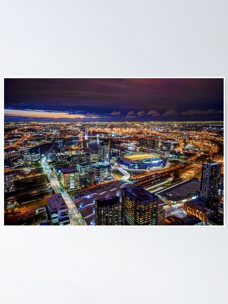 Alternate view of Melbourne at Night Poster