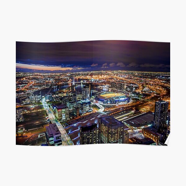 Melbourne at Night Poster
