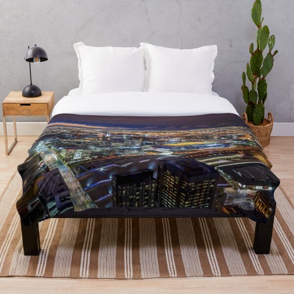 Melbourne at Night Throw Blanket