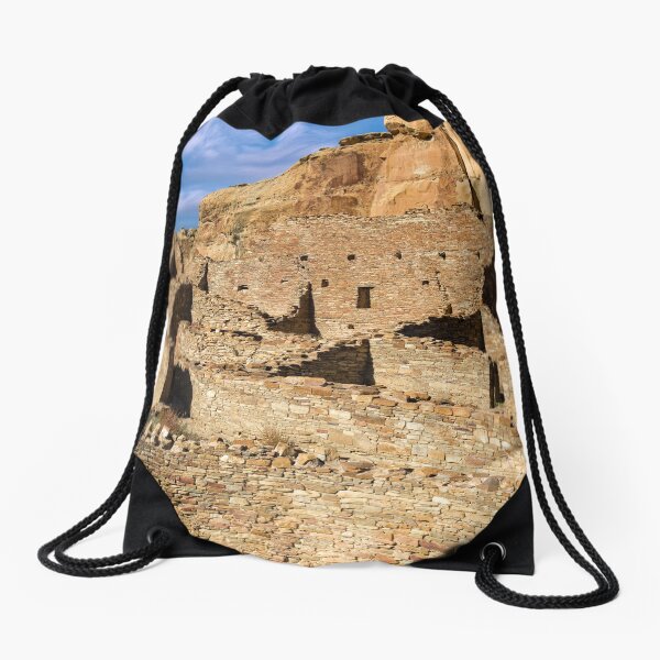 Pueblo Bonito in Chaco Canyon Drawstring Bag