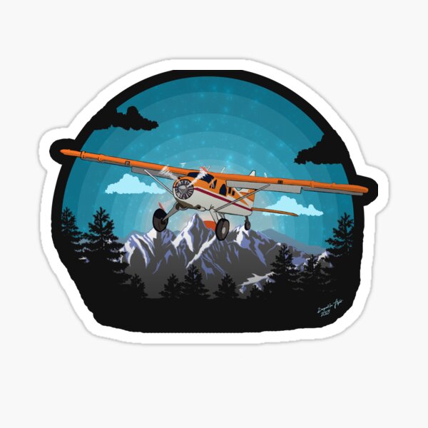 "Twilight Flight" | Bushplane Mountain Design Sticker