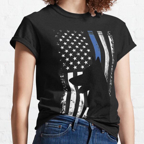 Thin Blue Line Flag K9 German Shepherd Police Dog Classic T-Shirt