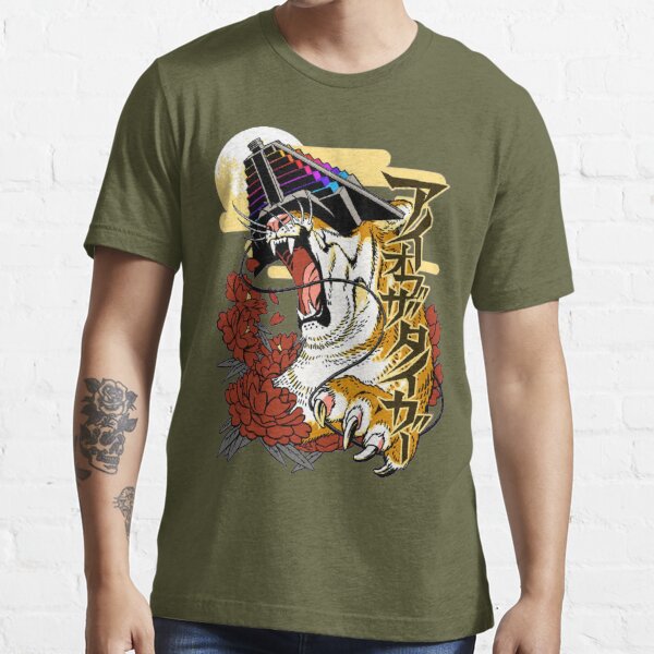 Tobias Caballero Tiger's Head - Multicolor on Heather Black Triblend Womens Unisex T Shirt