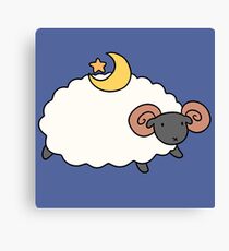 Star Moon Ram Canvas Print