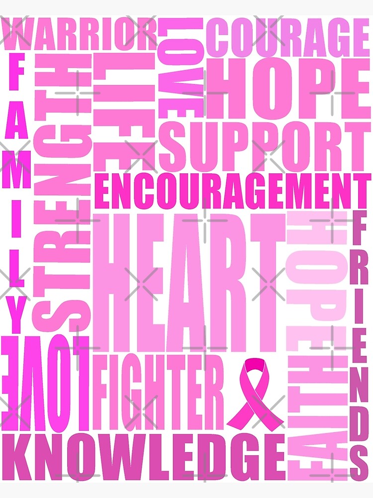 Breast Cancer Awareness Important Words | Art Print