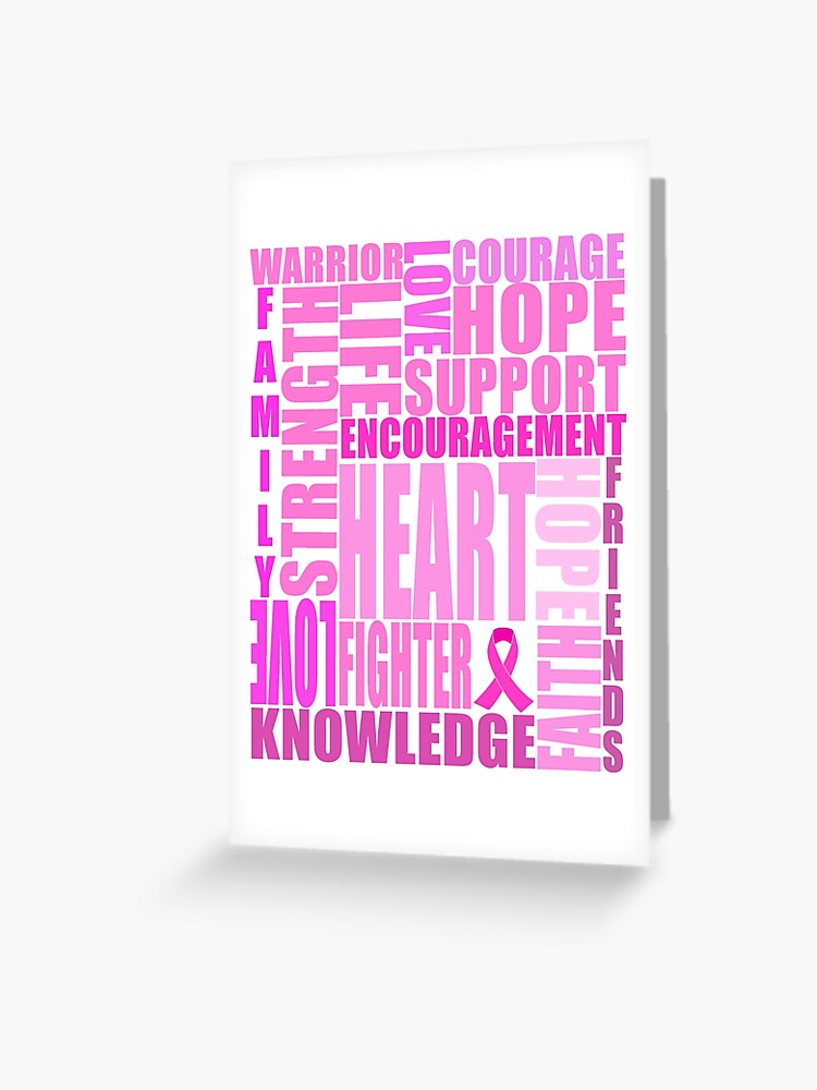 Breast Cancer Awareness Important Words | Greeting Card