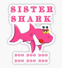 Schwester Shark doo doo doo Baby-Haifisch-Familie Sticker