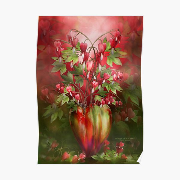 Poster Blutende Herzen Redbubble