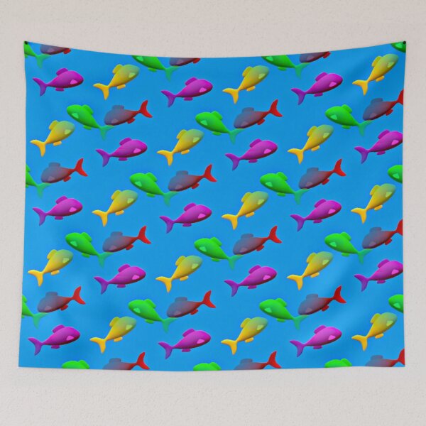 Item preview, 3d Colorful Fish Seamless Pattern designed and sold by colored-shadows.