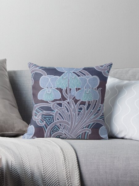 Item preview, BLUE ART NOUVEAU FLORAL designed and sold by WandaStar.