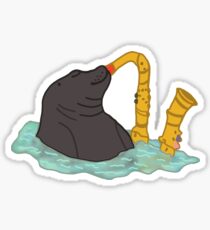 Seal Playing Saxophone Vine Sticker