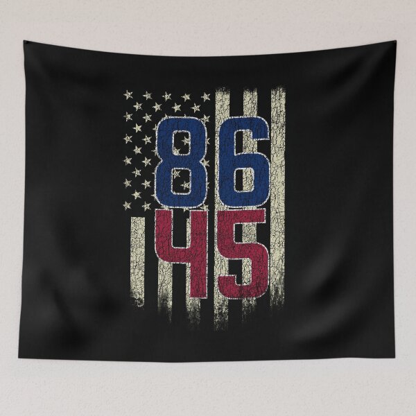 Item preview, 8645 Anti Trump Not My President Impeach 45 B&W USA Flag designed and sold by cgocgy.