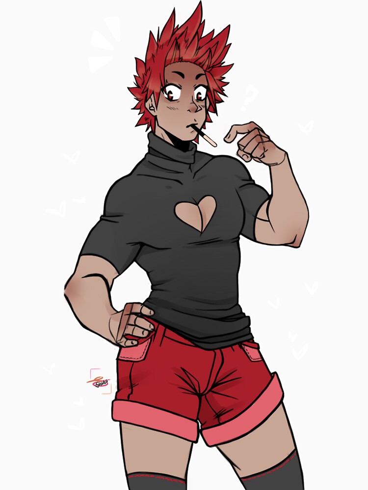 kirishima with no shirt