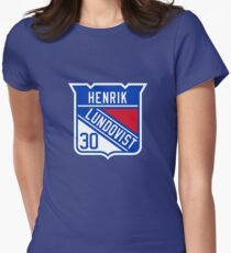 Henrik Lundqvist New York Rangers Logo Women's Fitted T-Shirt