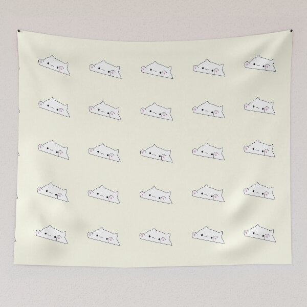 Item preview, White Bongo Cat (Repeating) designed and sold by CarrDesigns.