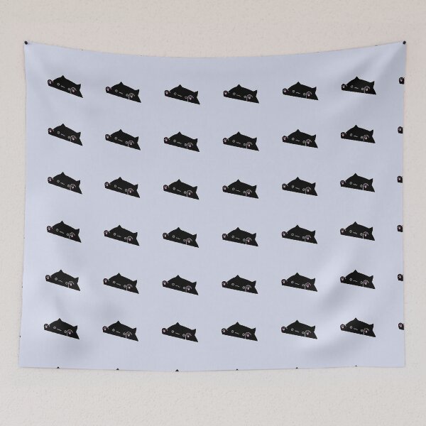 Item preview, Black Bongo Cat (Repeating) designed and sold by CarrDesigns.