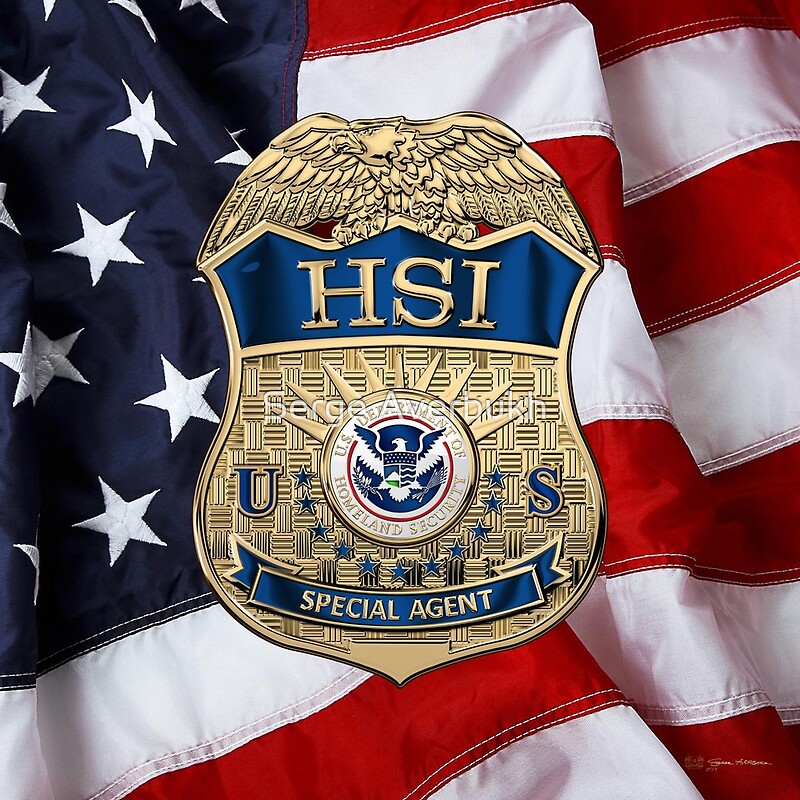 "Homeland Security Investigations - HSI Special Agent Badge Over ...