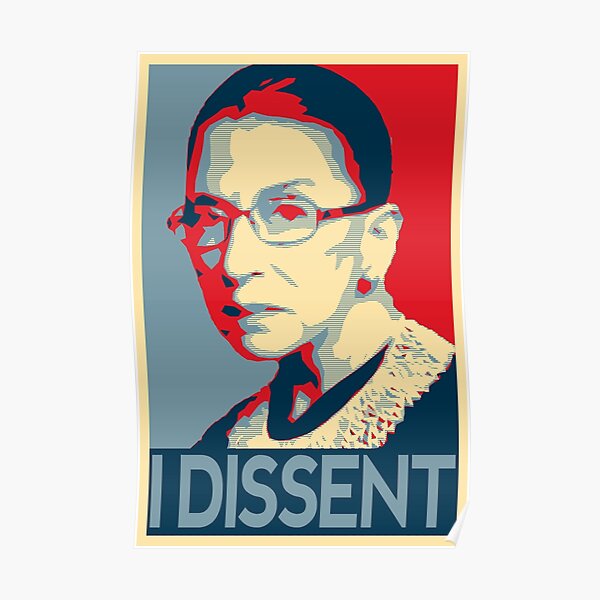 Ruth Bader Ginsburg Je ne suis pas d'accord avec le design RBG Poster