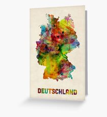 Germany Watercolor Map (Deutschland) Greeting Card