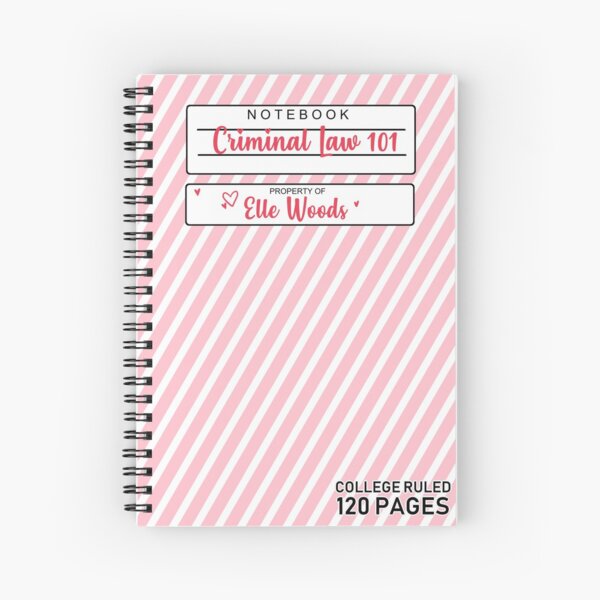 Legally Blonde Elle Woods notebook Spiral Notebook