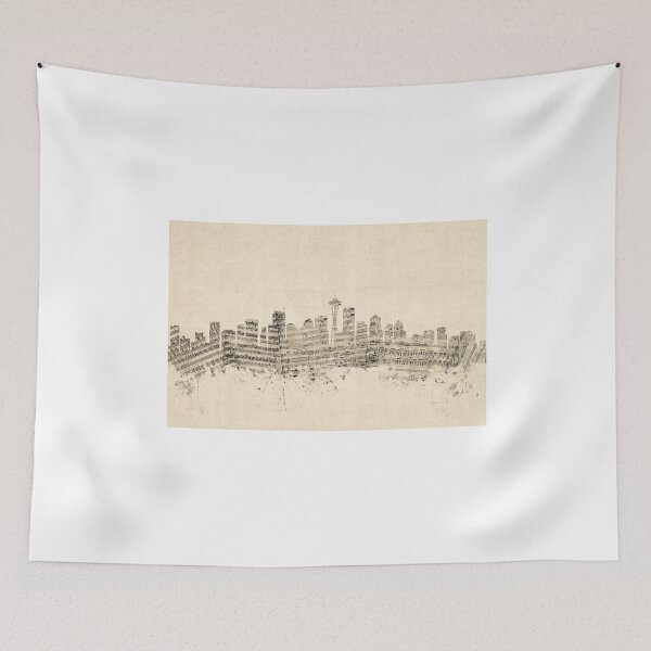 Item preview, Seattle Washington Skyline Sheet Music Cityscape designed and sold by ArtPrints.