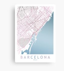 Barcelona City Map Spain Europe Travel, Traveler Gift Canvas Print