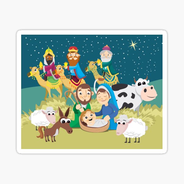 Nativity scene - Christmas Sticker