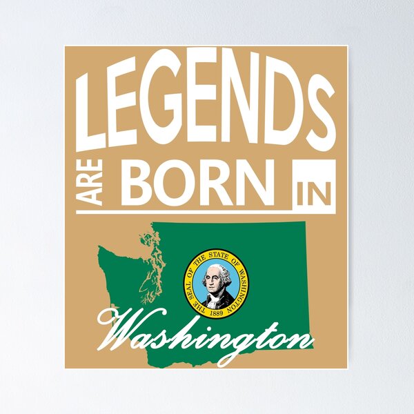 Item preview, Washington Born Legends Birthday Christmas Gift designed and sold by smily-tees.