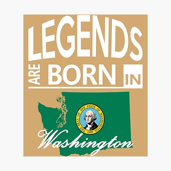 Item preview, Washington Born Legends Birthday Christmas Gift designed and sold by smily-tees.