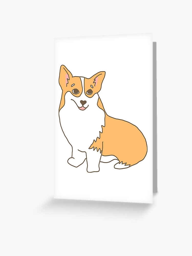 Cute Corgi Dog Cartoon Greeting Card By Carlosalberto Redbubble