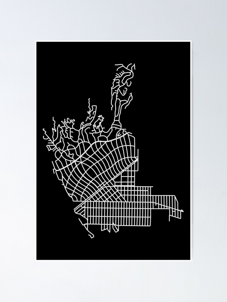 Alternate view of Beverly Hills, LA, USA Street Network Map Graphic Poster