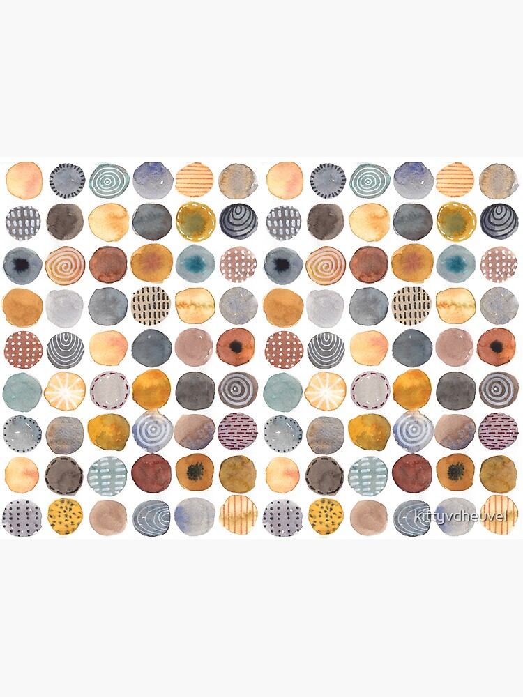 Neutrals circles rounds abstract watercolor painting by kittyvdheuvel