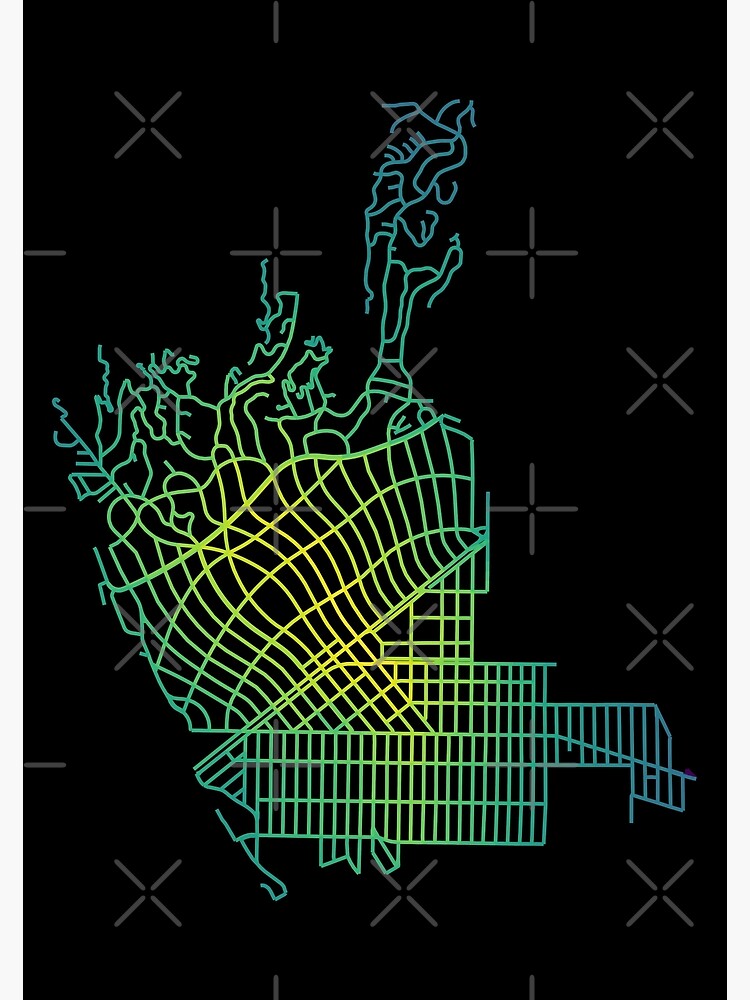 Beverly Hills, LA, USA Colored Street Network Map Graphic by ramiro