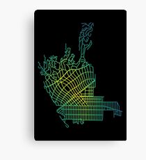 Beverly Hills, LA, USA Colored Street Network Map Graphic Canvas Print